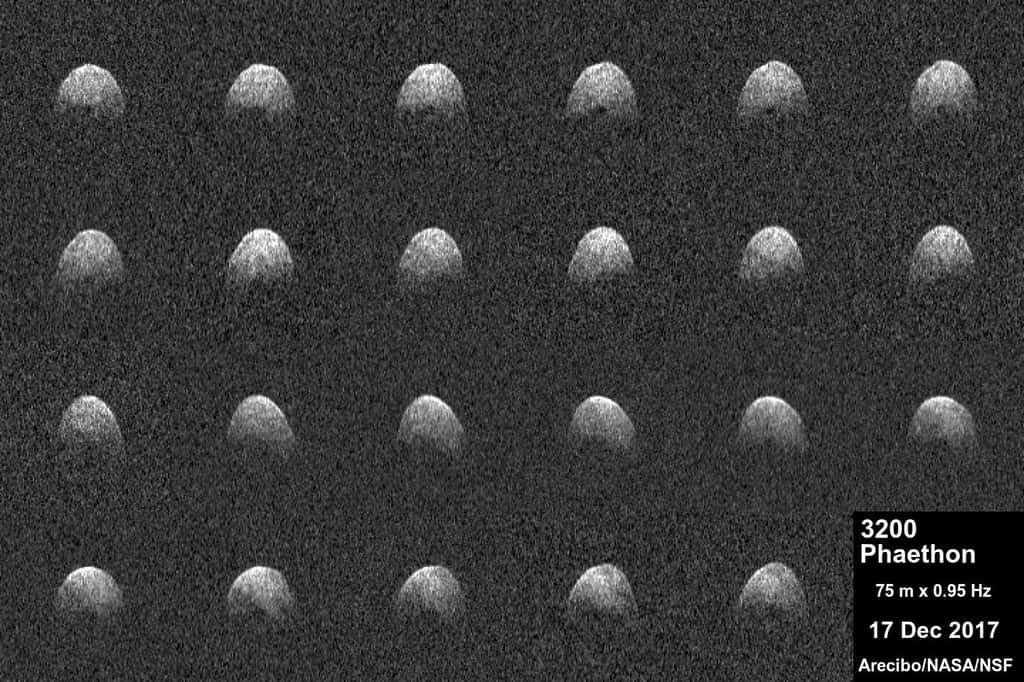 Observations de l’astéroïde Phaéton réalisées avec le télescope Arecibo en décembre 2017. © Arecibo Observatory, Nasa, NSF