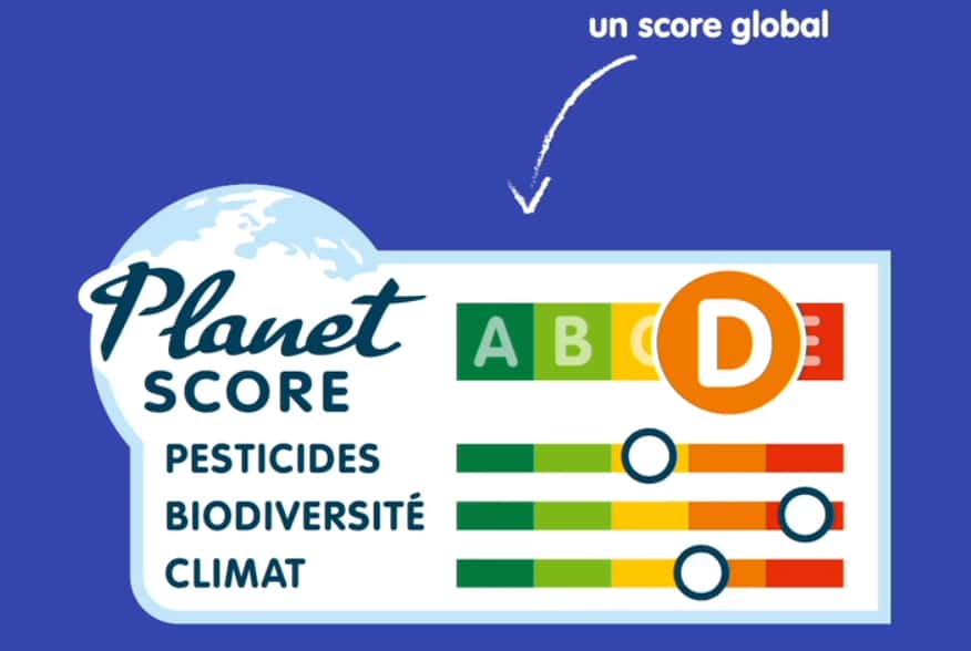 Le Planet Score qui peut être affiché sur l'emballage des produits, mais aussi sur les sites de e-commerce. © Planet-score.org