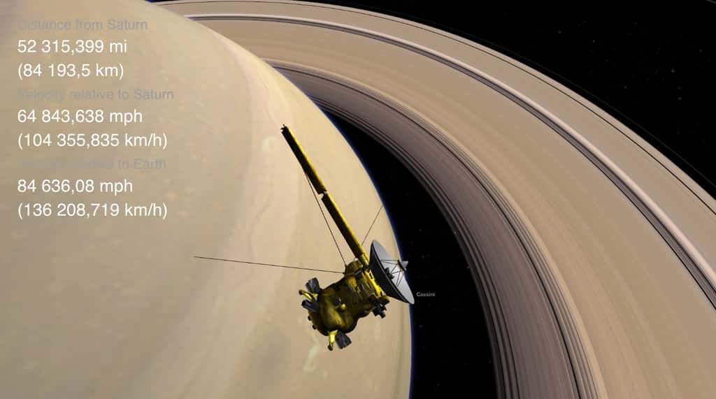Cassini se rapproche de plus en plus de Saturne. © Nasa, JPL