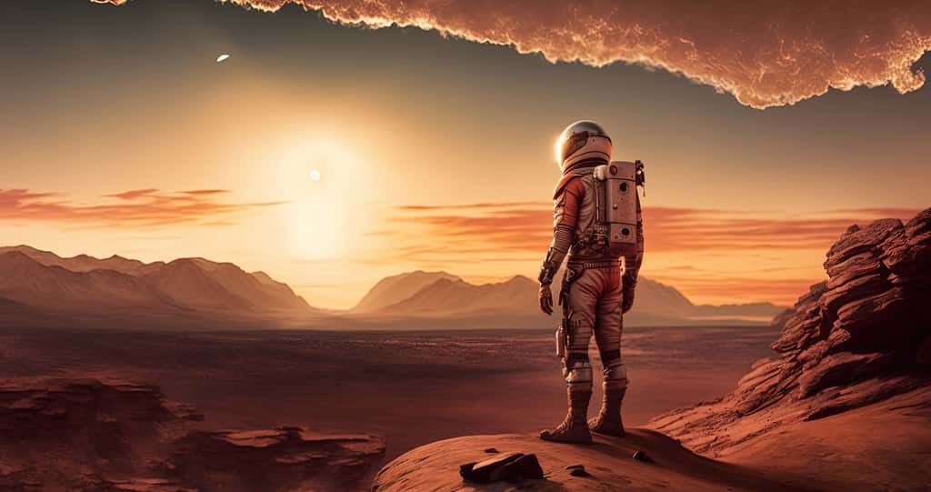 Un voyage prochain vers Mars ? (Image générée par une IA.)  © slebor, Adobe Stock