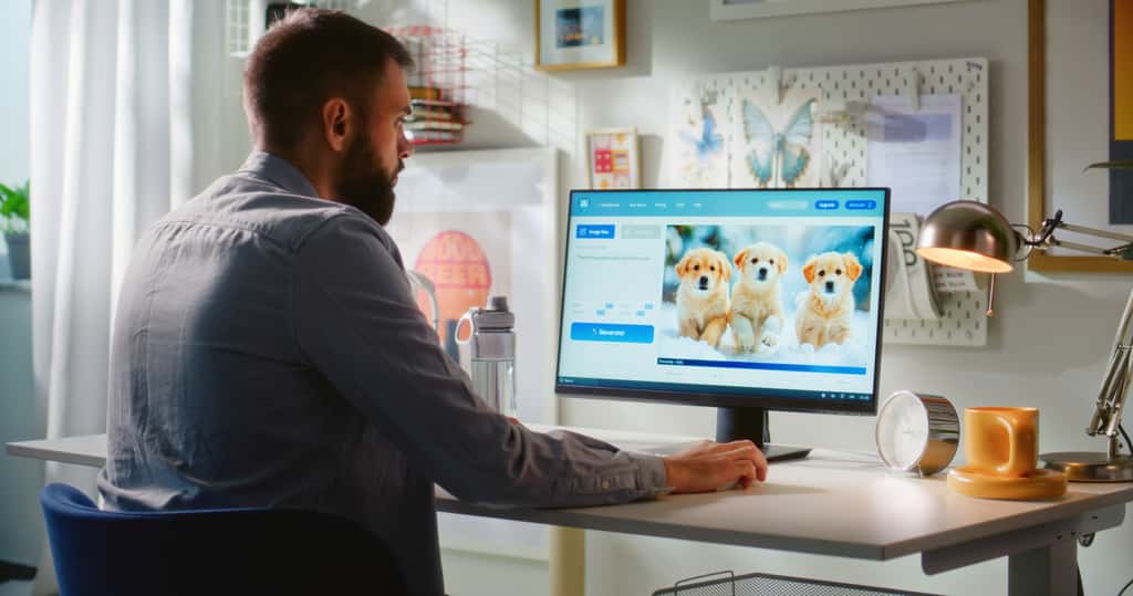 Le prompt engineer écrit différentes requêtes afin de répondre aux questions que posent les utilisateurs dans un logiciel d'intelligence artificielle générative. Texte, image, code, en fonction du secteur d'activité de son entreprise et la finalité de l'IA générative, le prompt engineer doit savoir s'adapter et comprendre les usages de l'outil pour pouvoir concevoir des prompts pertinents. © Framestock, Adobe Stock.  