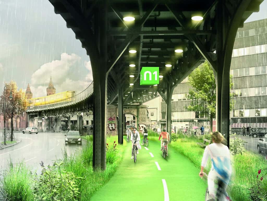 La piste cyclable Radbahn devrait ouvrir en 2021 (Berlin, Allemagne). © Paper planes e.V., BYCS