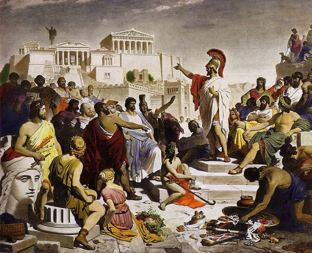 Pericles donnant l’oraison funèbre / Philipp von Foltz © Wikipedia