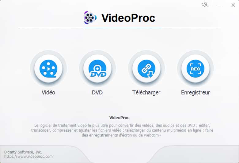  Pour Mac ou pour Windows, VideoProc est l'un des meilleurs logiciels de traitement vidéo 4K. © VidéoProc