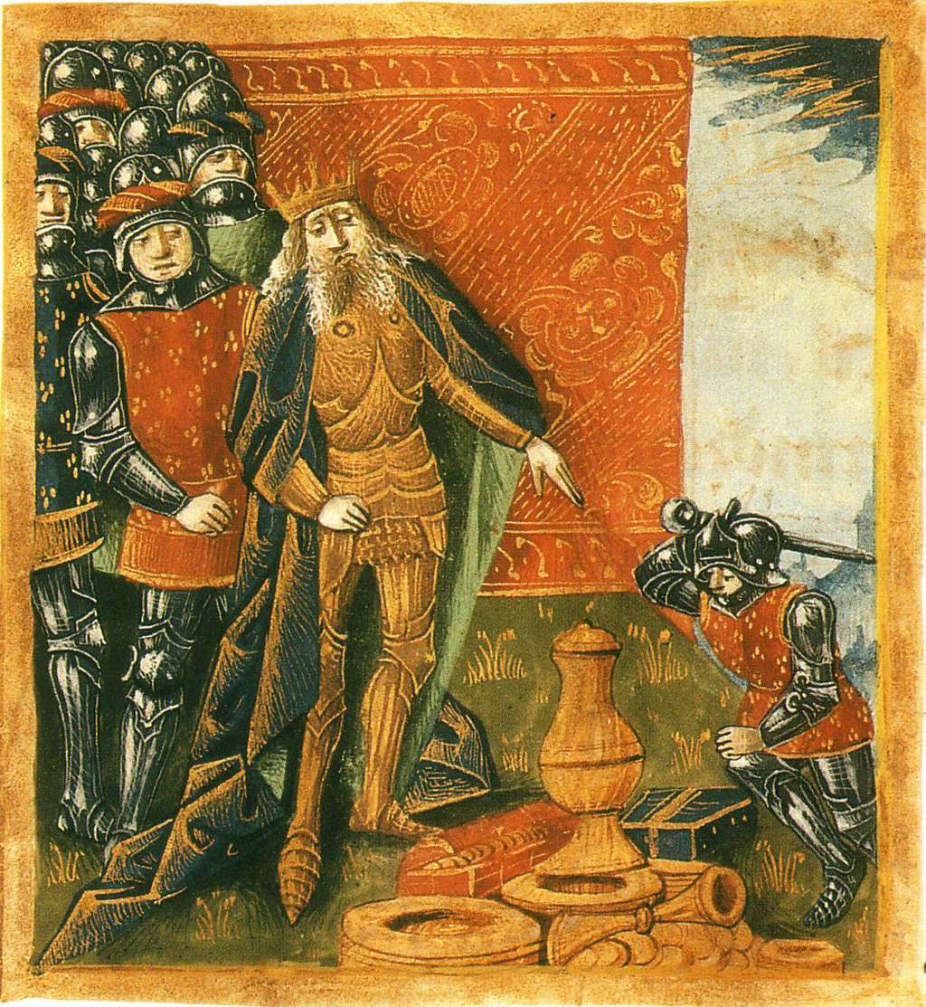 L'histoire du vase de Soissons a été illustrée notamment dans les <em>Grandes chroniques de France</em>. © BNF, Wikimedia Commons, DP