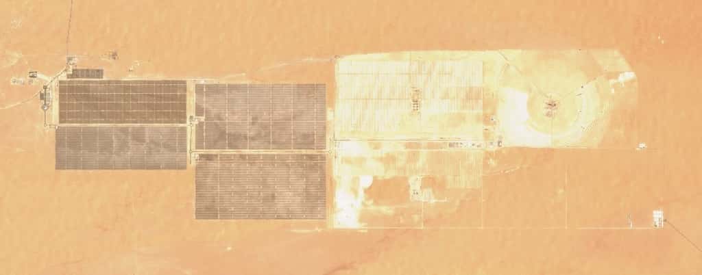 Le parc solaire Mohammed bin Rashid Al Maktoum (Dubaï) vu par satellite en 2020. © Copernicus Sentinel-2, ESA
