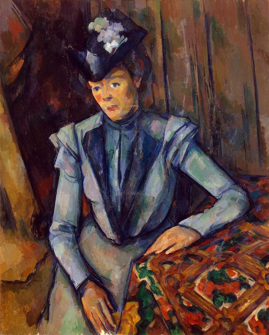 Portrait de dame en bleu par Cézanne. © Paul Cézanne, Domaine Public