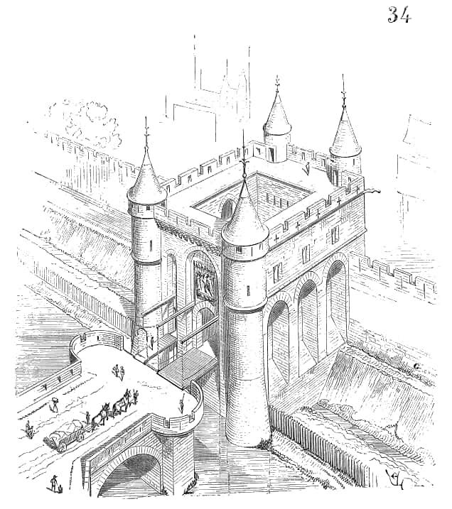 L’ancienne porte médiévale de l’enceinte de Charles V. © Anonyme, Wikimedia Commons, Domaine Public