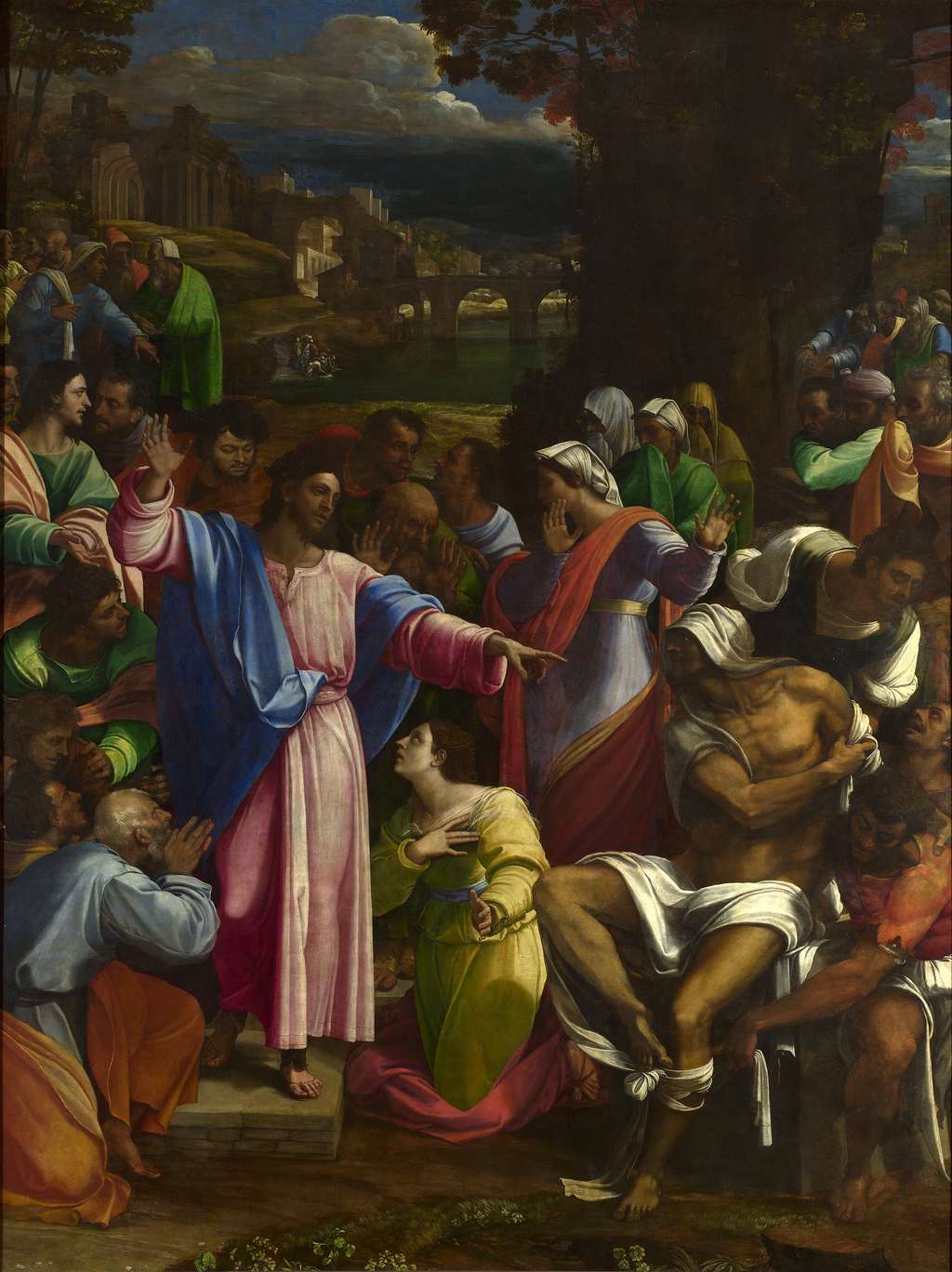 <em>La résurrection de Lazare</em>, 1519, peinture de Sebastiano del Piombo, exposée à la National Gallery. © Sebastiano del Piombo, Domaine Public