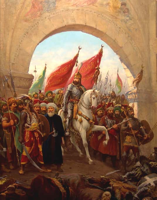 Mehmed II lors de la chute de Constantinople en 1453, fait majeur de l’histoire mondiale. © Fausto Zonaro, Wikimedia Commons, DP