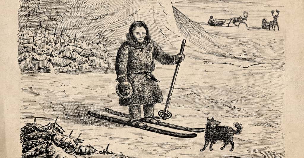 Pendant plusieurs millénaires, la pratique du ski reste l’apanage de quelques peuples vivant dans des régions enneigées. © Nasjonalbiblioteket from Norway, Wikipedia, Domaine public