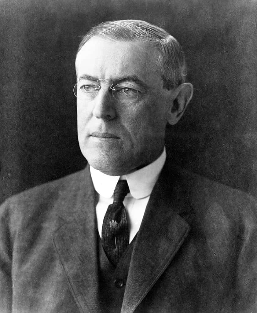 Le président Thomas Woodrow Wilson. Librairie du Congrès © Frères Pach, New York. <em>Wikimedia Commons</em>, Domaine public