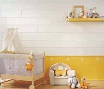 Le lambris PVC peut aussi décorer la chambre des enfants. © id maison