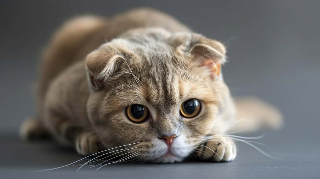 Le scottish fold est un chat qui n’aime pas se retrouver seul. Mieux vaut donc lui prévoir de la compagnie, humaine ou animale. © Spyrydon, Adobe Stock