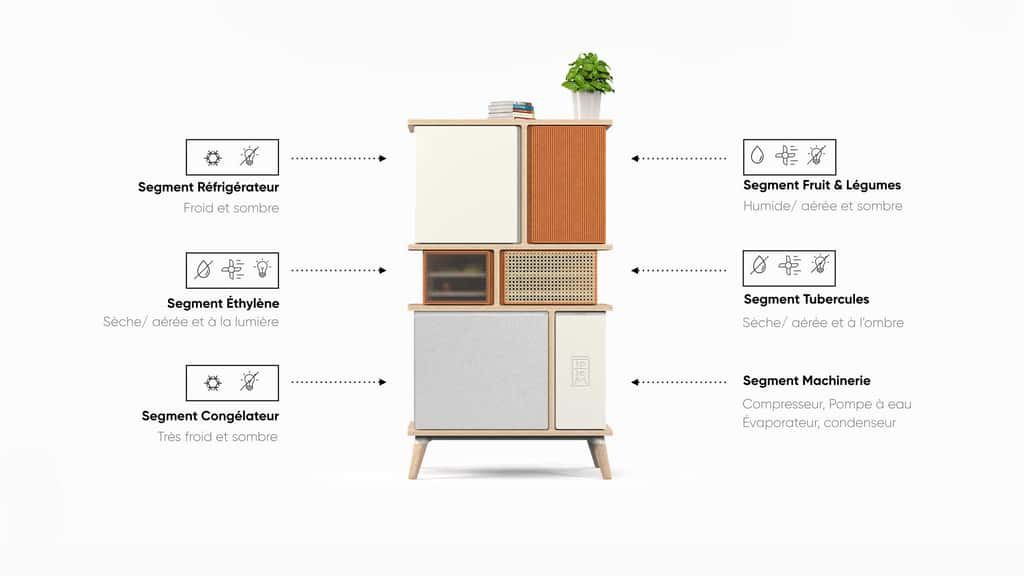 Le réfrigérateur optimise la conservation des aliments en segmentant les zones de stockage. ©Totem