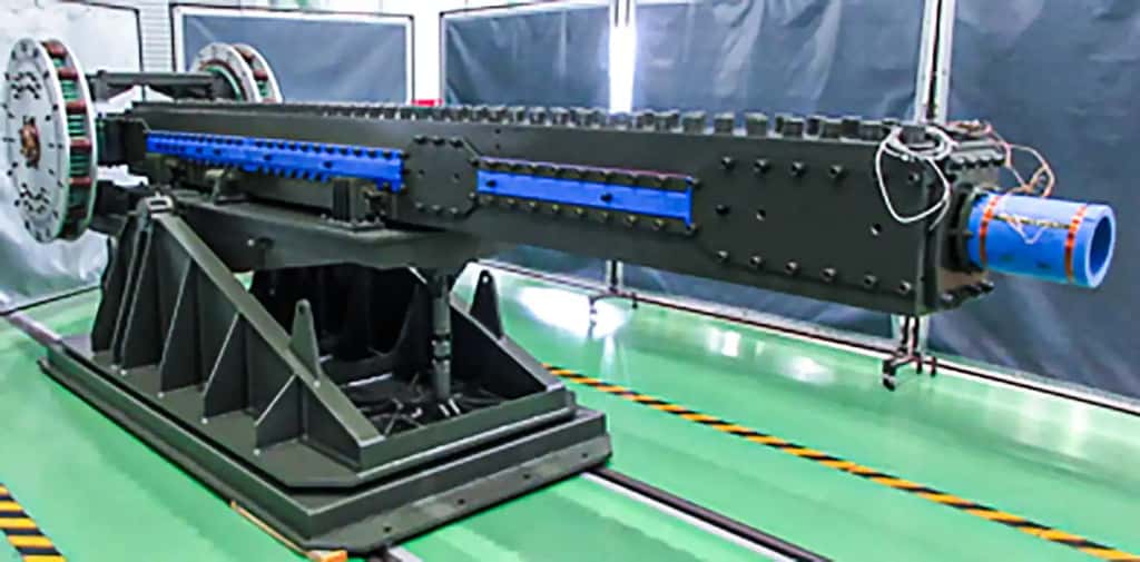 Le prototype de railgun présenté par le ministère de la Défense japonais. © Ministère japonais de la Défense