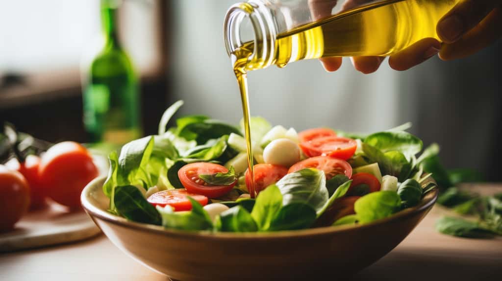 L'huile d'olive, un filet d'or incontournable dans le régime méditerranéen bénéfique pour la santé mentale. © KerXing, Adobe Stock