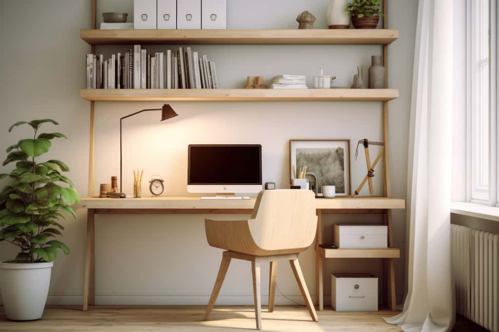 Un bureau dans le salon ou l'entrée, oui c'est possible ! © AZ Studio, Adobe Stock