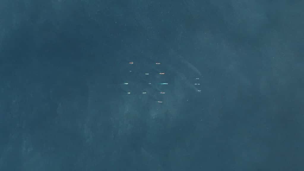 Les navires de guerre russes à Tartous en Syrie (24 février). © 2022 Planet Labs PBC