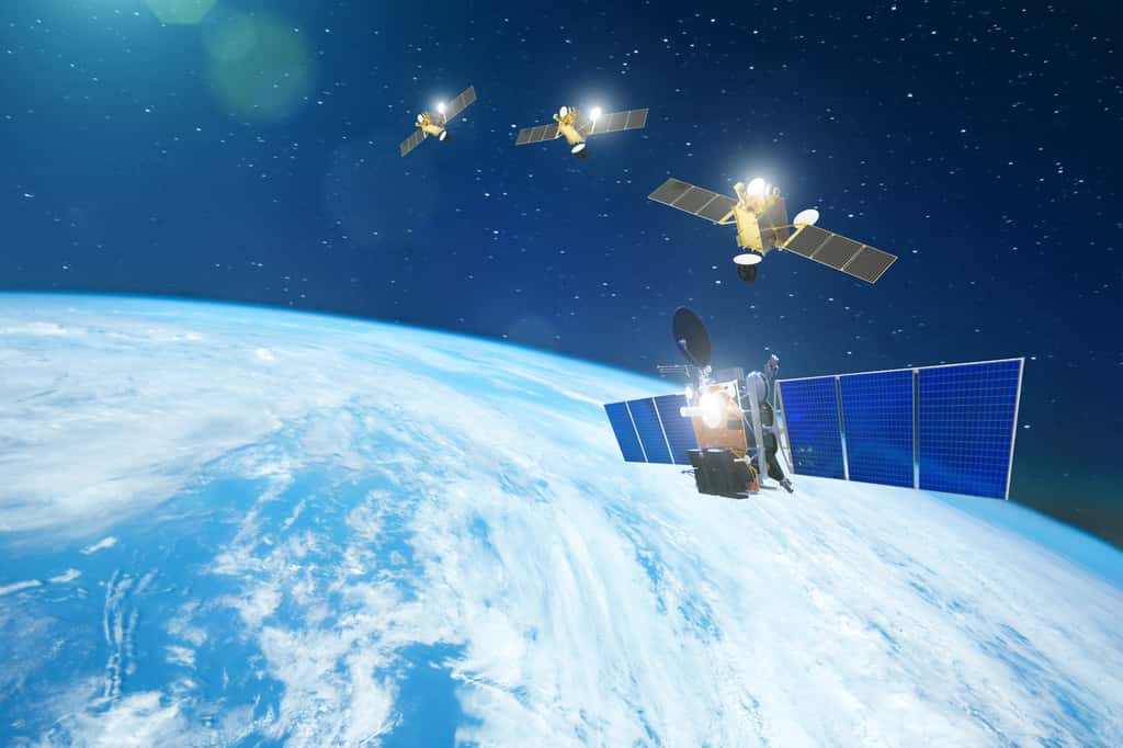 Avec l'affaissement de la stratosphère, les satellites et débris spatiaux se retrouvent sur une surface plus restreinte et risquent d'entrer en collision. © Aapsky, Adobe Stock