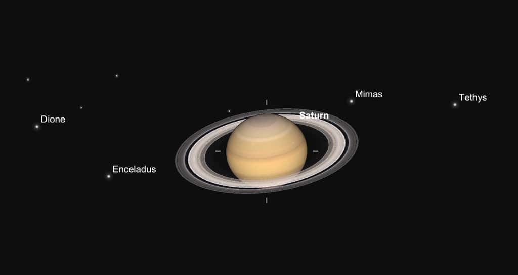 Ouverture maximum des anneaux de Saturne. © SkySafari