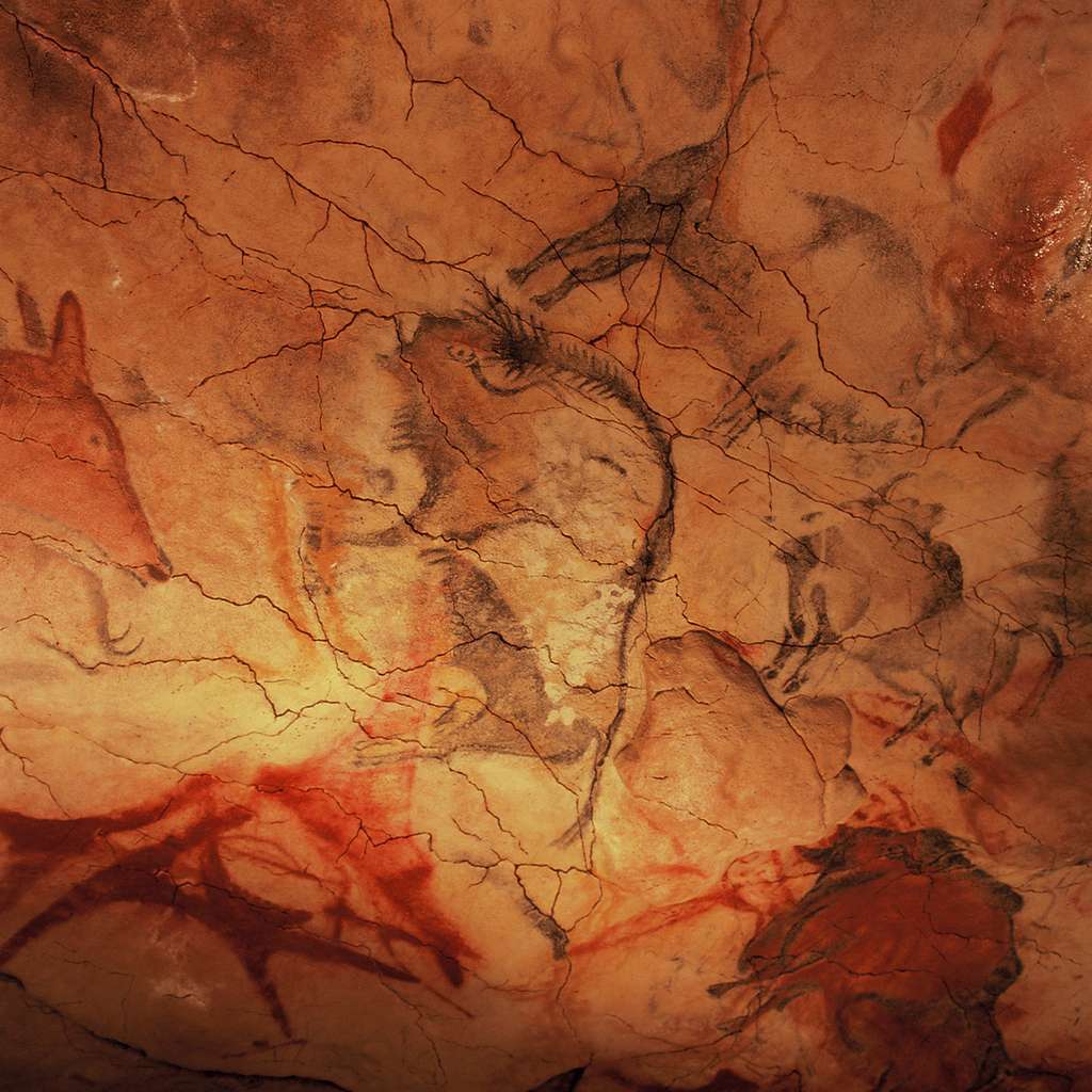 Bisons et biches peints dans la grotte d’Altamira, située au nord de l’Espagne, à quelques kilomètres de Santander. © Yvon Fruneau, Unesco Photobank