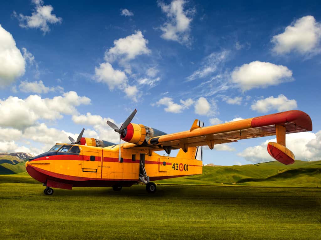 Canadair CL-215 avion amphibie conçu pour la lutte contre les feux de forêts.