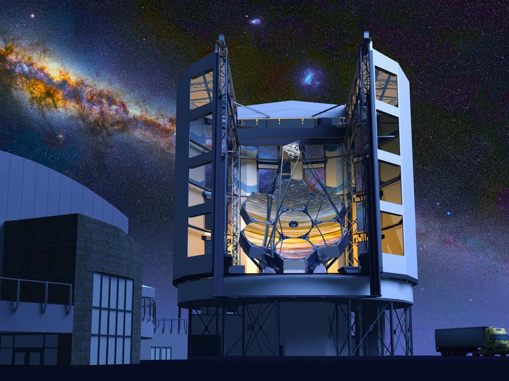 Le télescope géant Magellan, le plus grand du monde opérationnel en 2020 au Chili.