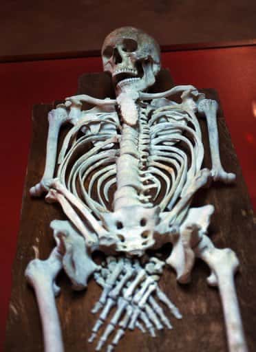 Le squelette d'Ariche tel qu'il a été trouvé en 1994. © Musée national de Carthage