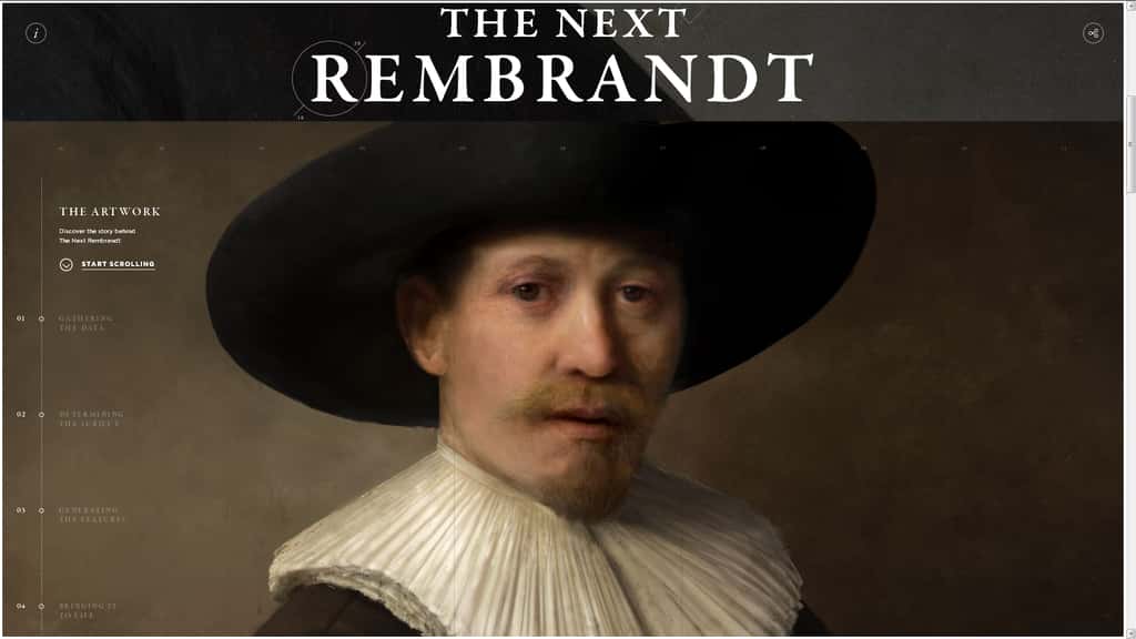 Ce tableau de Rembrandt n’a jamais été peint par l’artiste mais par un programme d’intelligence artificielle à partir de vrais tableaux. © Projet Next Rembrandt 