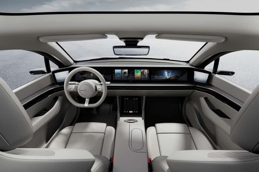 L’intérieur de la Vision-S et son système audio immersif intégré dans les sièges. © Sony