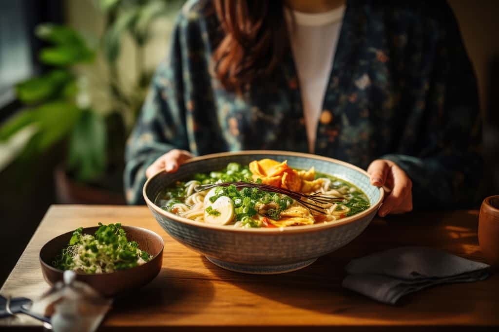  Au japon, de nombreux plats reposent sur des soupes et bouillons, souvent accompagnés de miso ou de sauce soja qui apportent une saveur umami. © Sebastian, adobe Stock