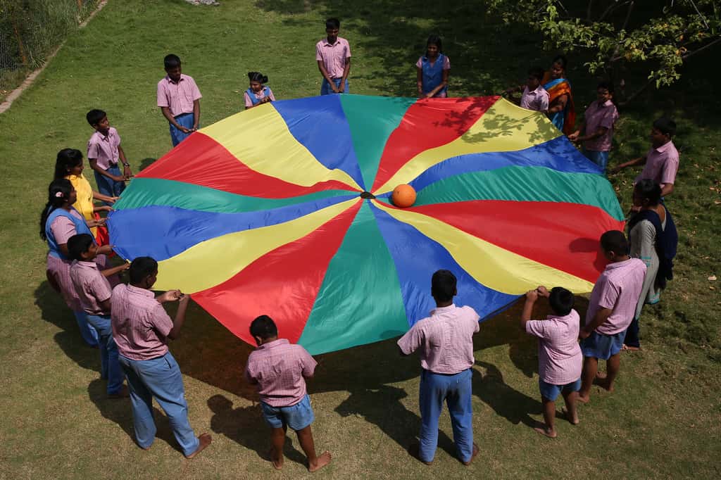 Les enfants de l'école entrain de jouer. © <em>Satya Special School</em>
