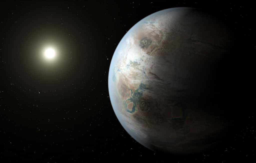 Une illustration de Kepler-452b, une superterre située à 1 400 années-lumière de la Terre. © Nasa, JPL-Caltech, T. Pyle