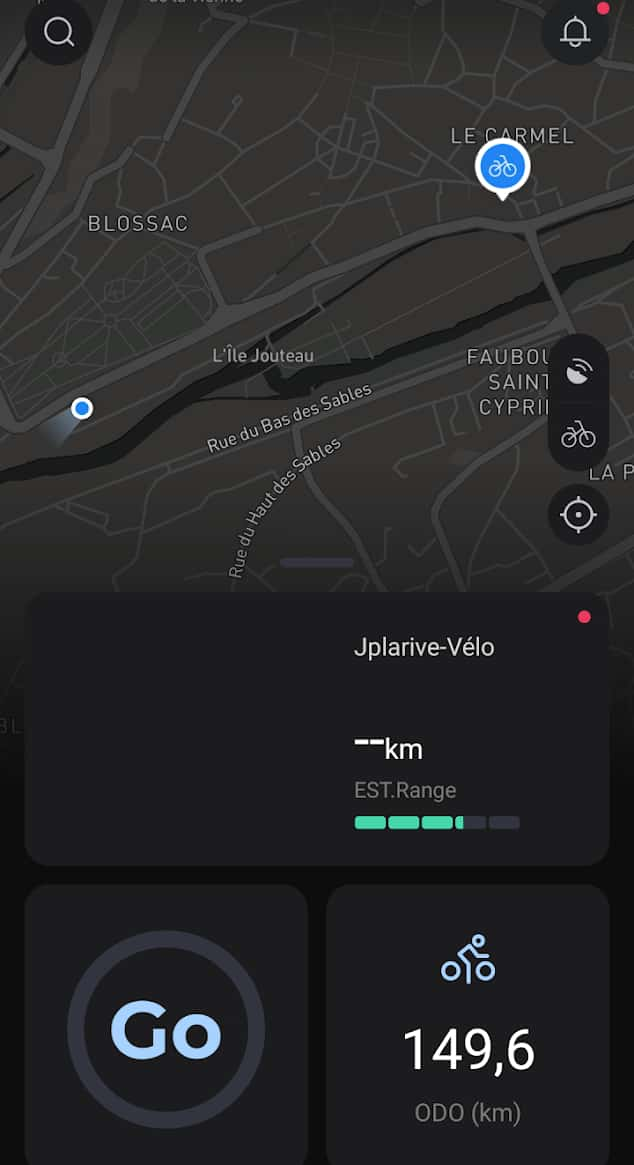 L’application est bien conçue et le système de géolocalisation et d’antivol est redoutable et rassurant sur un vélo de cette gamme de prix. © Futura