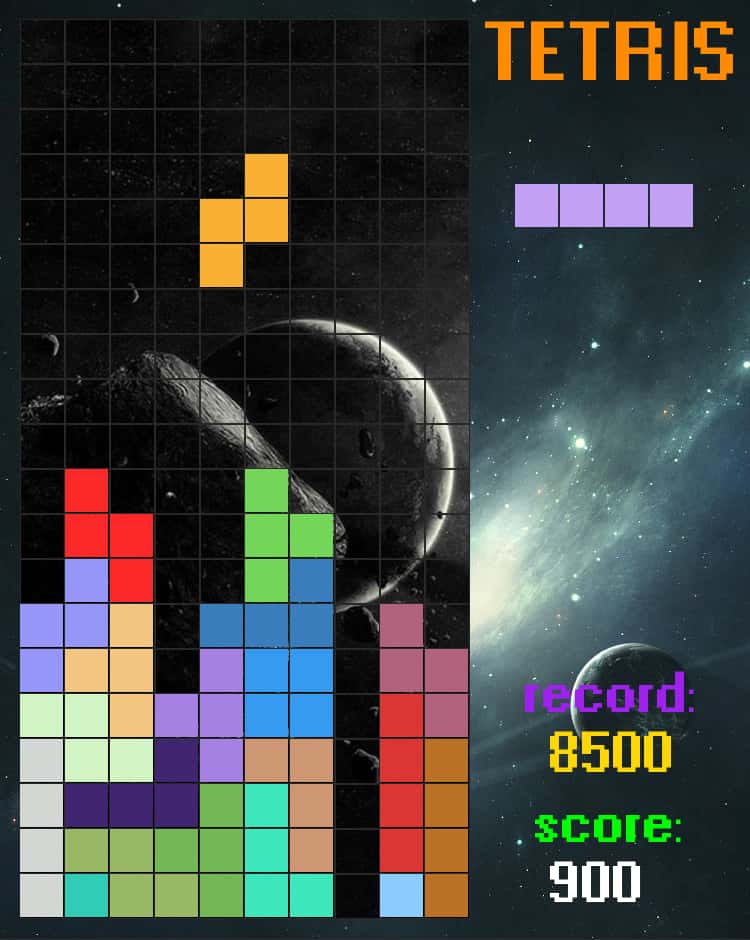 Le jeu Tetris codé en Python, en action. © StanislasPetrovV, Github