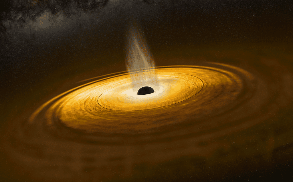 Ces illustrations montrent l'environnement d'un trou noir alimenté en gaz ambiant tel que cartographié à l'aide de rayons X par le satellite XMM-Newton. © ESA