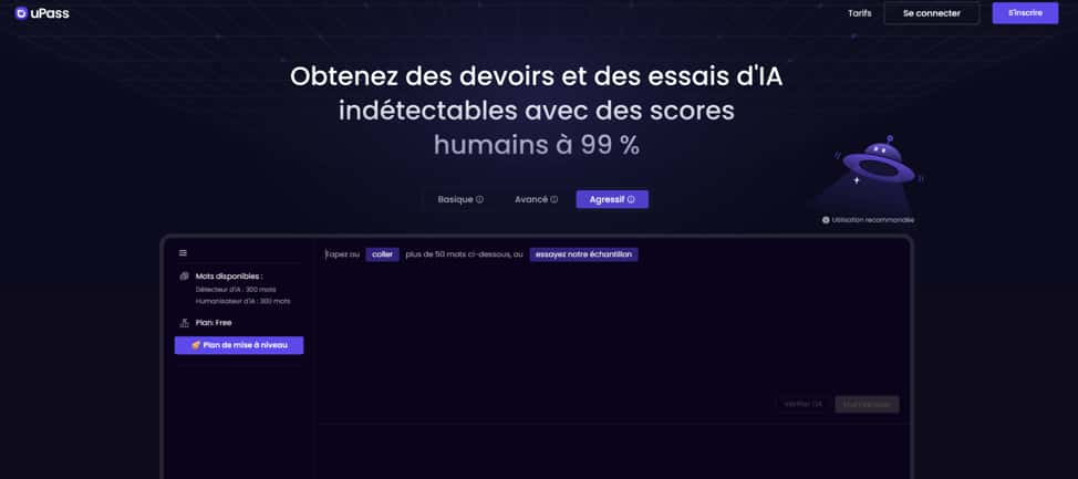 uPass, le meilleur humaniseur d’IA en général. © uPass