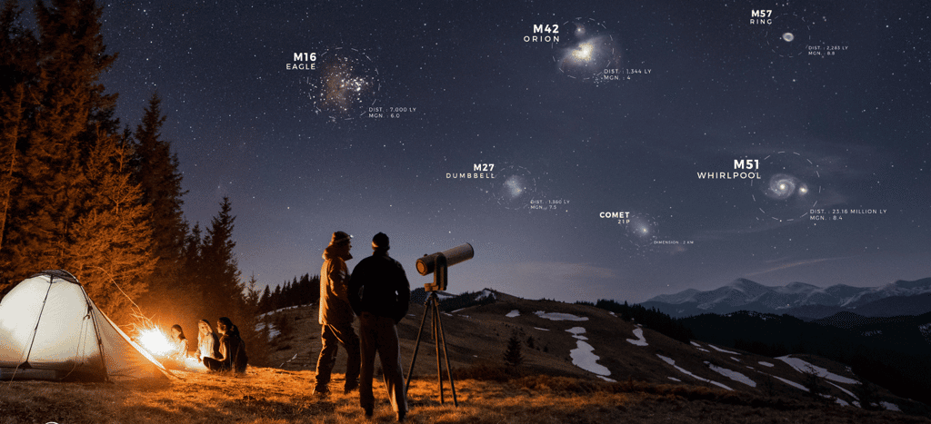 L'eVscope permet de réaliser un Marathon Messier. © 2017-2021, Unistellar, tous droits réservés