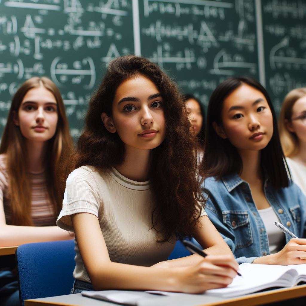  Les femmes auraient tendance à douter de leurs compétences même si, en réalité, elles ont tout ce qu’il faut pour réussir dans le domaine des sciences. © Futura, généré avec Bing Image Creator