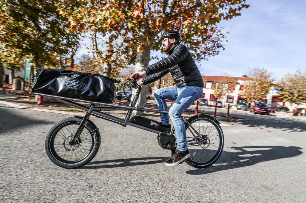Le Smart e-Bike System de Valeo sur un vélo cargo. © Valeo