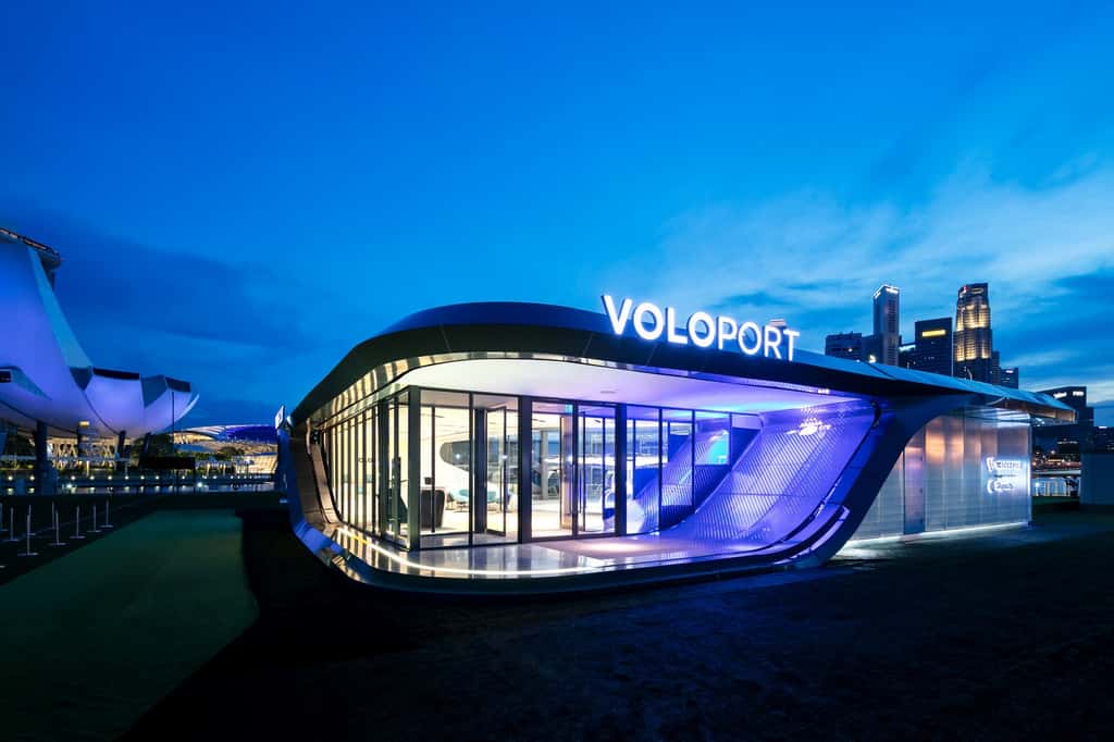 Le VoloPort sera installé sur les toits des bâtiments au cœur de grands centres-villes. © Volocopter