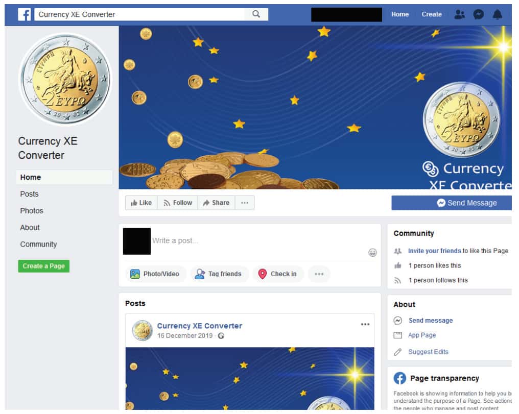 Ce convertisseur en euros possède sa propre page Facebook alors qu'il s'agit un leurre pour installer Mandrake © BitDefender
