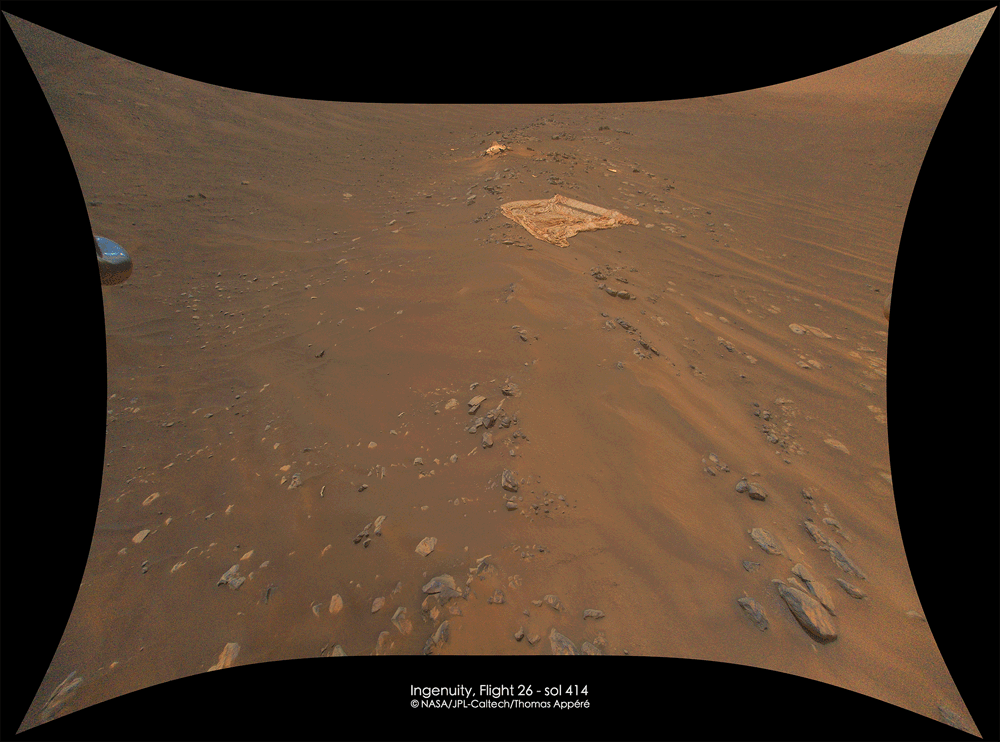 Le survol de la capsule en dix images ! Tout a été fait automatiquement. © Nasa, JPL-CalTech, Thomas Appéré