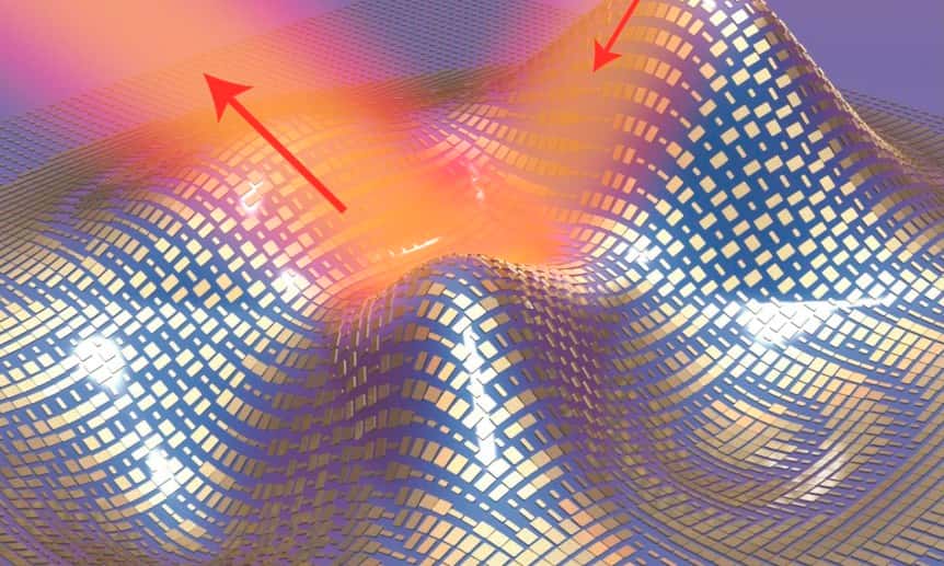 Grâce à des nanoantennes supprimant la déformation des ondes lumineuses, ce métamatériau rend invisible un objet de forme quelconque. © UC Berkeley, Zhang Group (invisible-uc-berkeley-zhang-group)