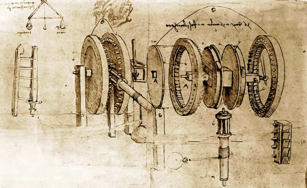 Grand admirateur d'Archimède et des mécaniciens grecs, Léonard de Vinci tentait, comme certains de ses contemporains moins connus que lui, de construire des machines ingénieuses, augmentant les possibilités d'action de l'Homme. Il était aussi un précurseur de la physique expérimentale d'un Galilée. © Everett Historical, Shutterstock