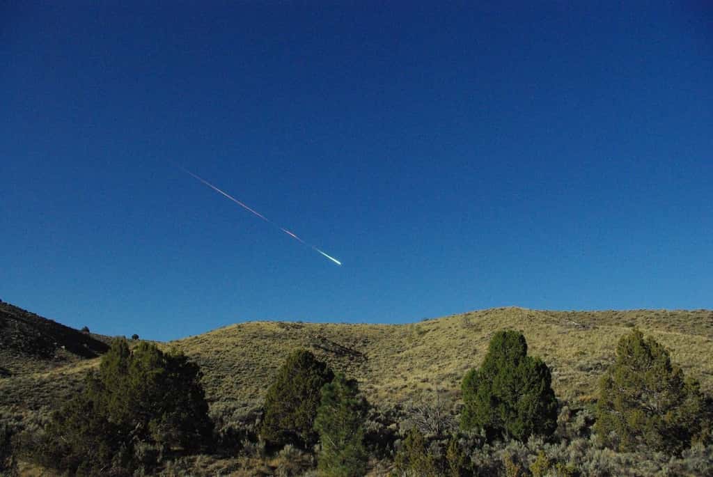Le petit corps céleste qui s'est désintégré dans le ciel californien le 22 avril 2012 au matin. Ses fragments, qui ne totalisent que 1 kg, ont été retrouvés près de Sutter’s Mill, d'où le nom de la météorite. © Lisa Warren  