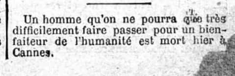 Un extrait du Figaro du 15 avril 1888, évoquant Alfred Nobel en termes peu élogieux © Le Figaro