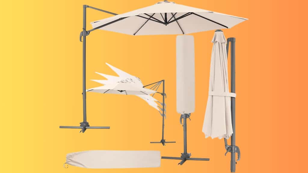 Ce parasol de jardin déporté pour un jardin et une terrasse est en promo à l'occasion des soldes d'été © Amazon