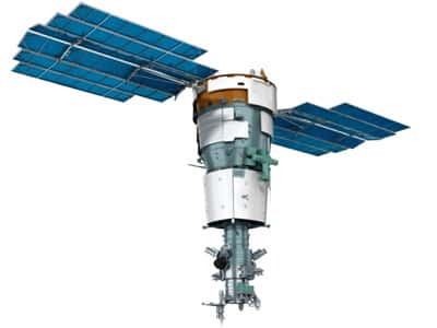 Vue d'artiste du satellite Resurs P1, deux autres satellites identiques ont été mis en orbite. © Roscosmos